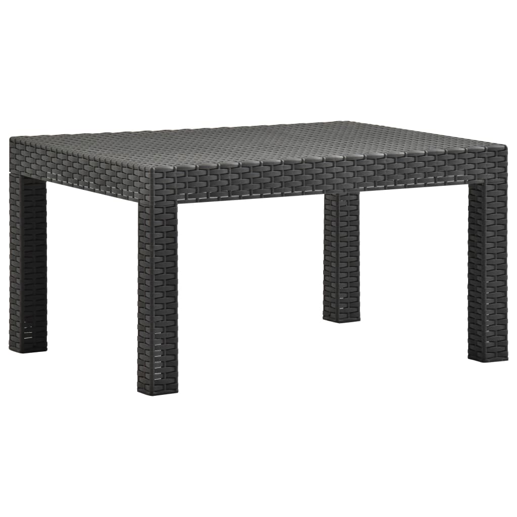 2-Tlg. Garten-Lounge-Set Mit Kissen Pp Rattan Anthrazit