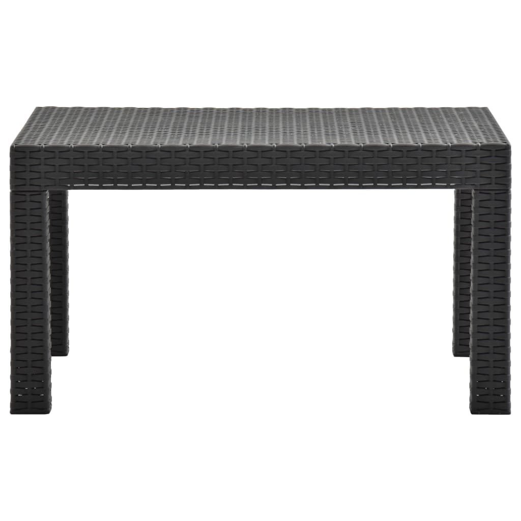 2-Tlg. Garten-Lounge-Set Mit Kissen Pp Rattan Anthrazit