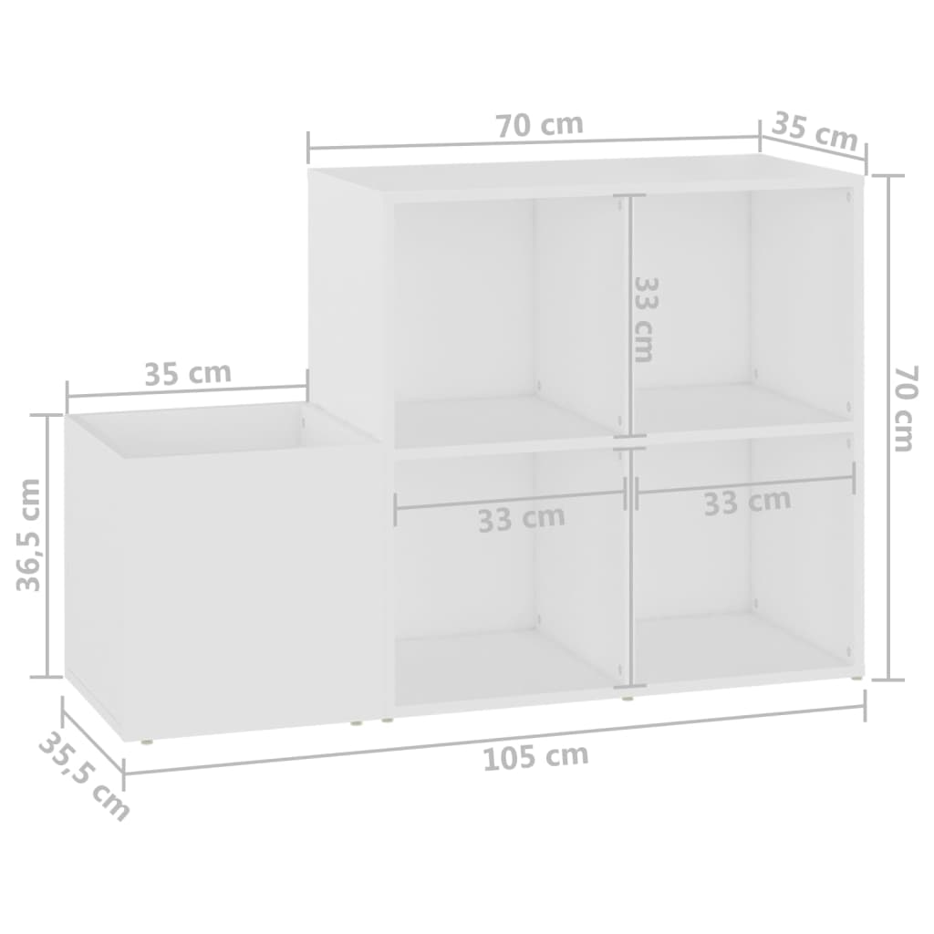 Flur-Schuhschrank 105X35,5X70 Cm Holzwerkstoff Weiß
