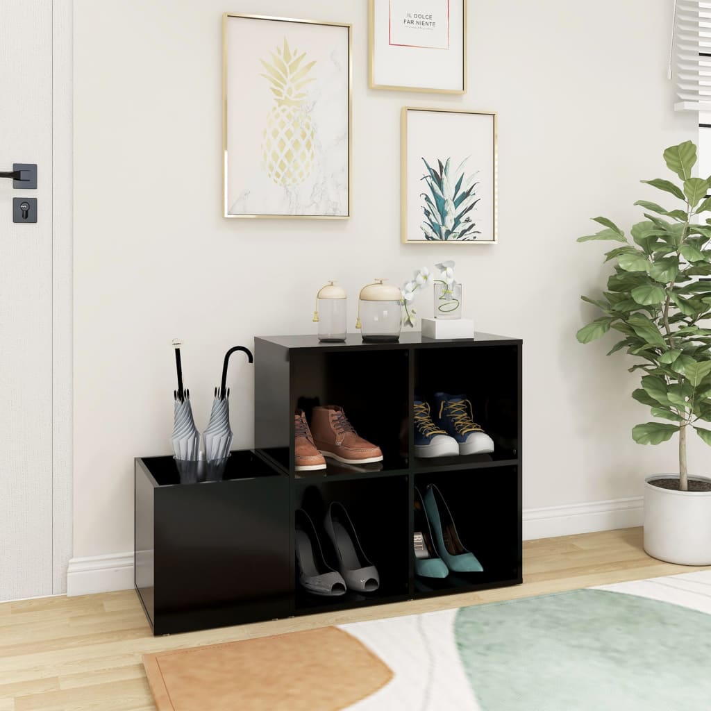 Flur-Schuhschrank 105X35,5X70 Cm Holzwerkstoff Schwarz