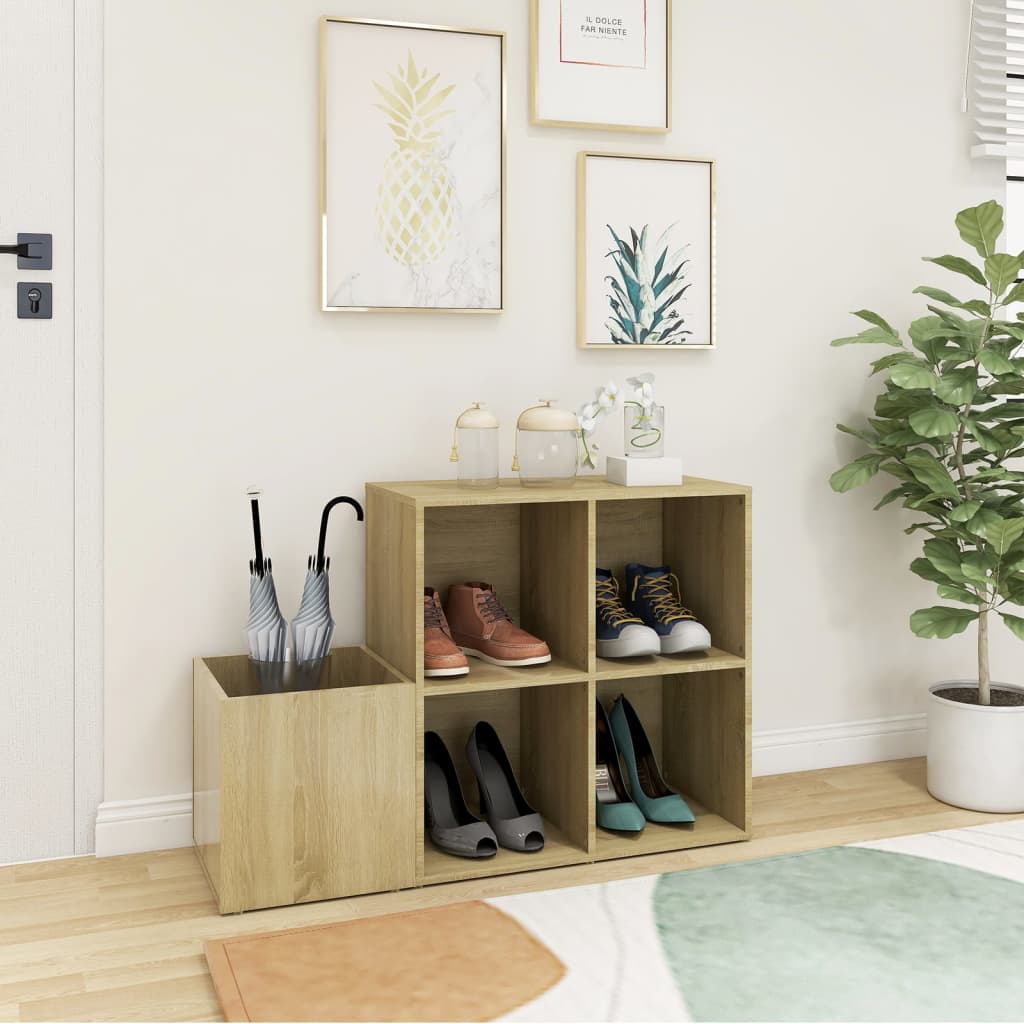 Flur-Schuhschrank 105X35,5X70 Cm Holzwerkstoff Sonoma Eiche