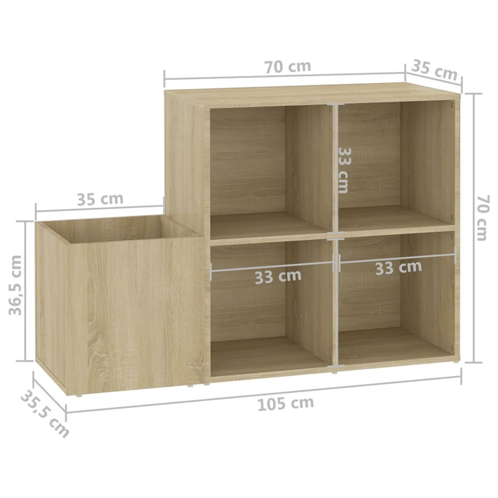 Flur-Schuhschrank 105X35,5X70 Cm Holzwerkstoff Sonoma Eiche
