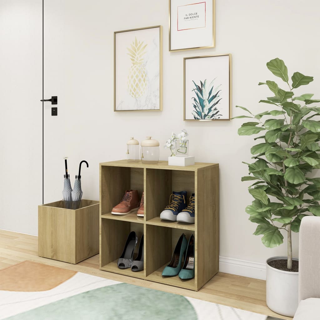Flur-Schuhschrank 105X35,5X70 Cm Holzwerkstoff Sonoma Eiche