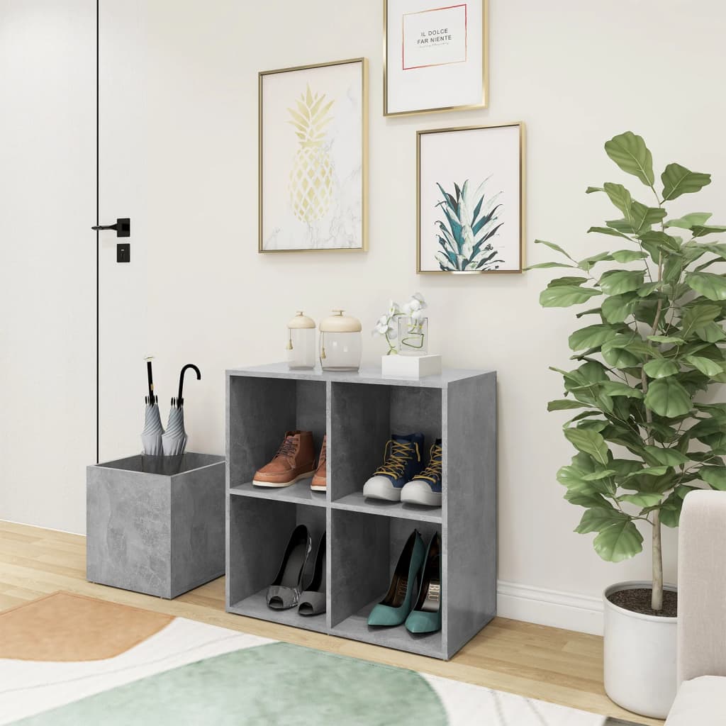 Flur-Schuhschrank 105X35,5X70 Cm Holzwerkstoff Betongrau