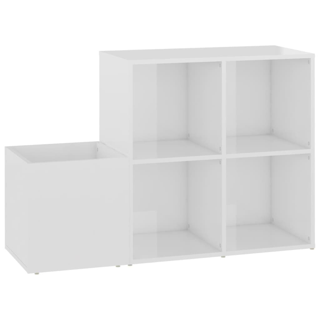 Flur-Schuhschrank 105X35,5X70 Cm Holzwerkstoff Hochglanz-Weiß