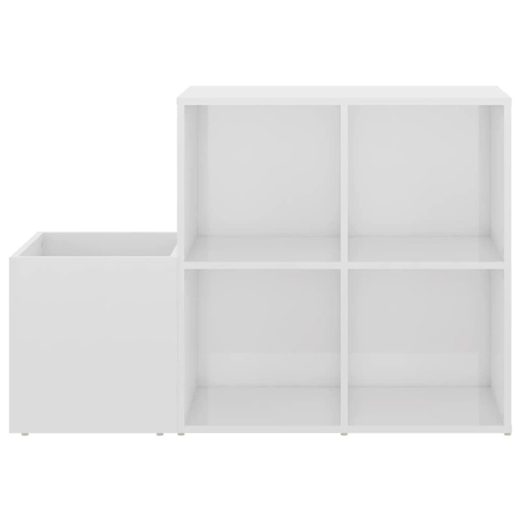 Flur-Schuhschrank 105X35,5X70 Cm Holzwerkstoff Hochglanz-Weiß