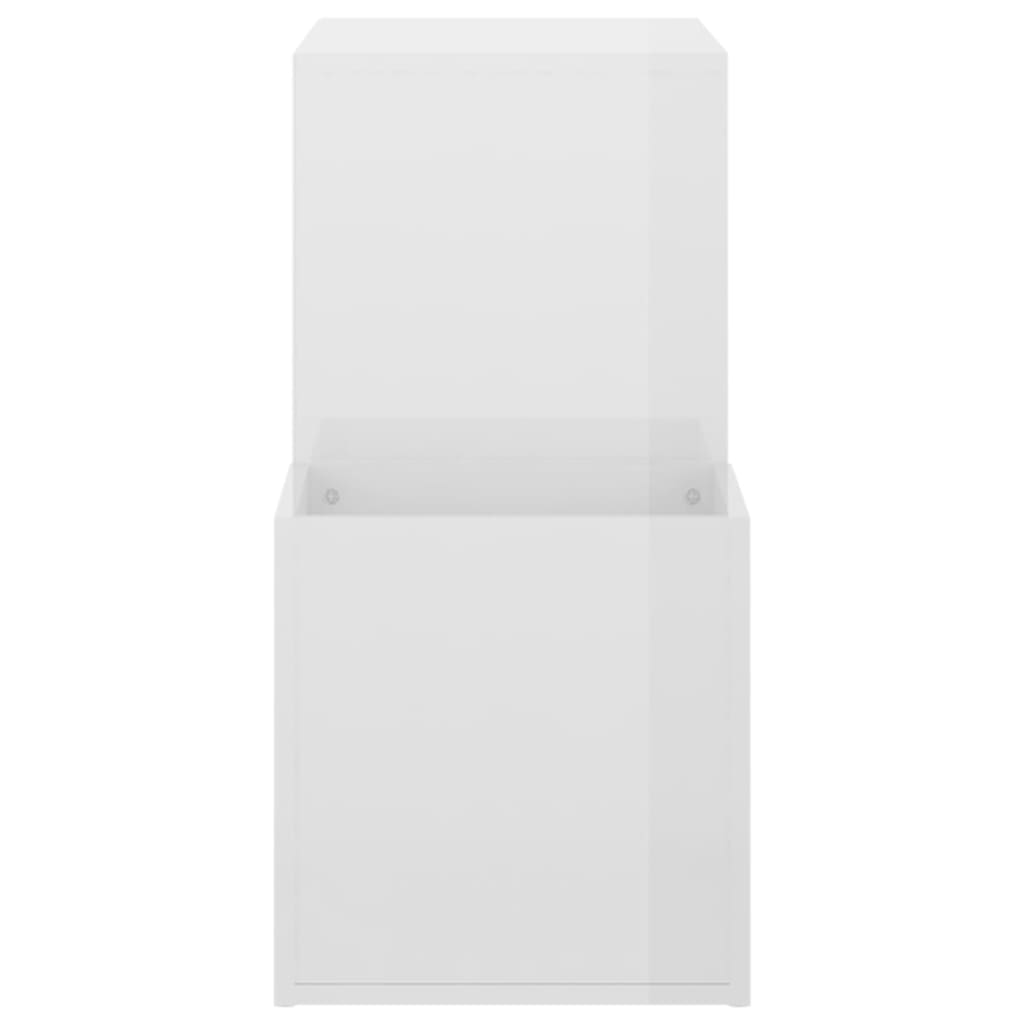 Flur-Schuhschrank 105X35,5X70 Cm Holzwerkstoff Hochglanz-Weiß