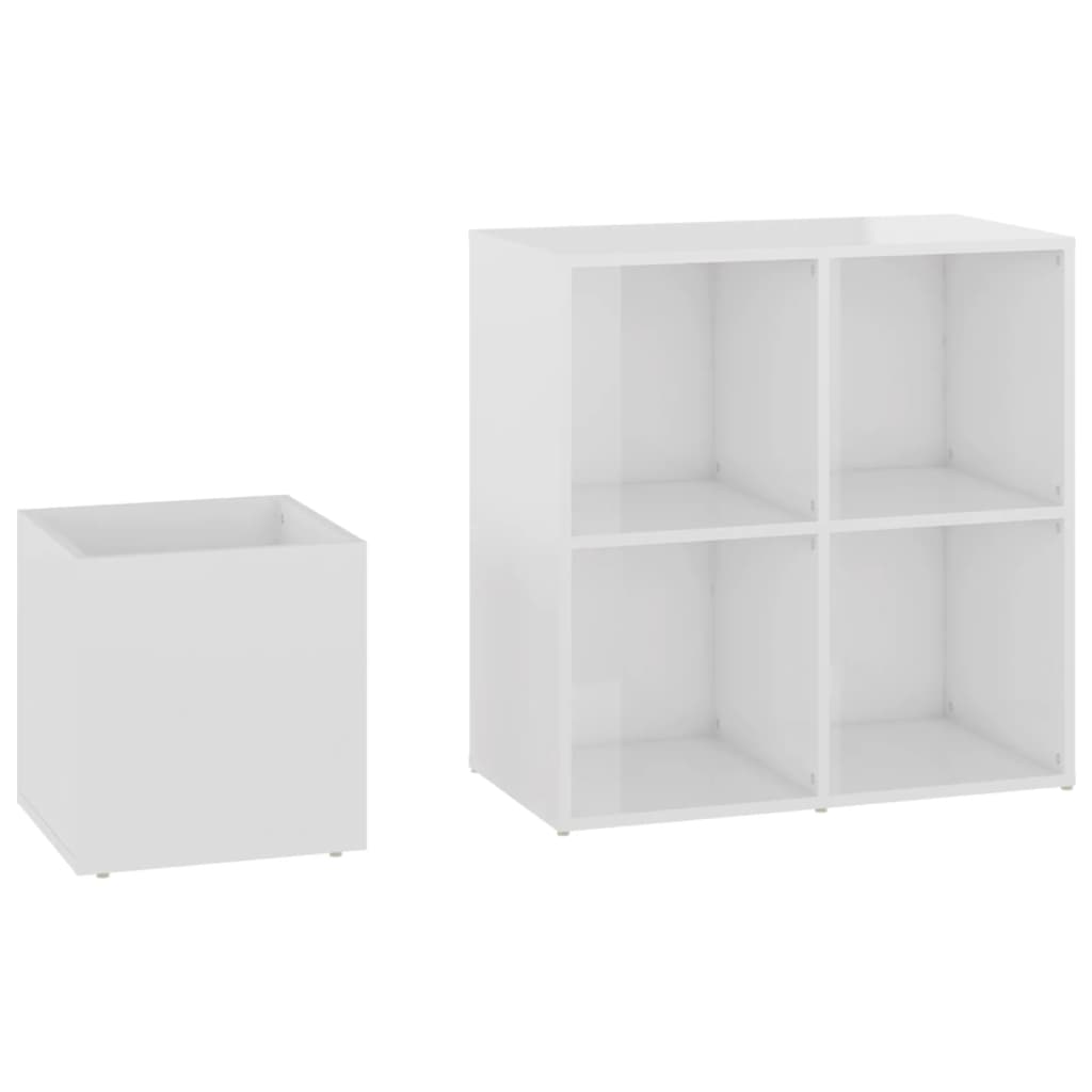 Flur-Schuhschrank 105X35,5X70 Cm Holzwerkstoff Hochglanz-Weiß