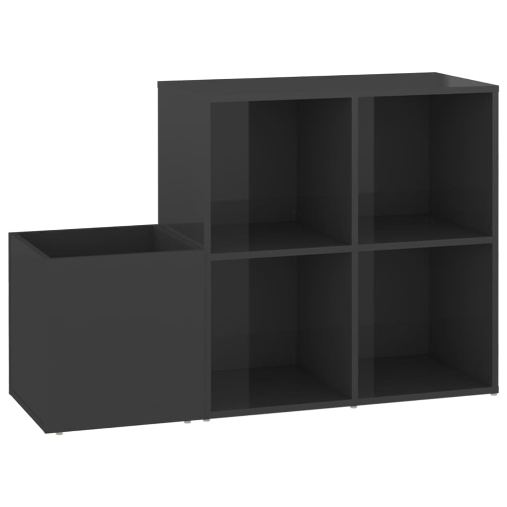 Flur-Schuhschrank 105X35,5X70 Cm Holzwerkstoff Hochglanz-Grau