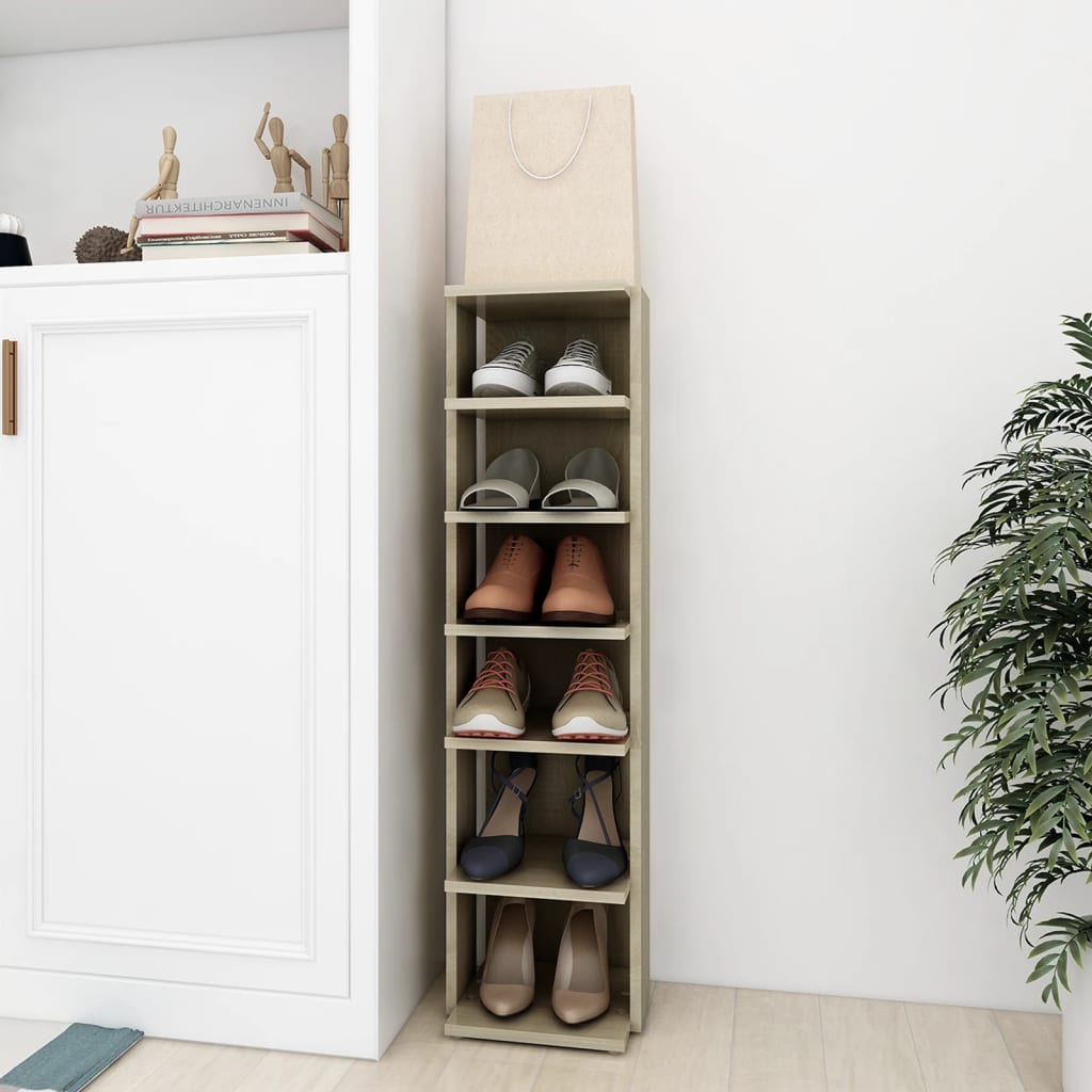 Schuhschrank Sonoma-Eiche 27,5X27X102 Cm Holzwerkstoff Sonoma Eiche