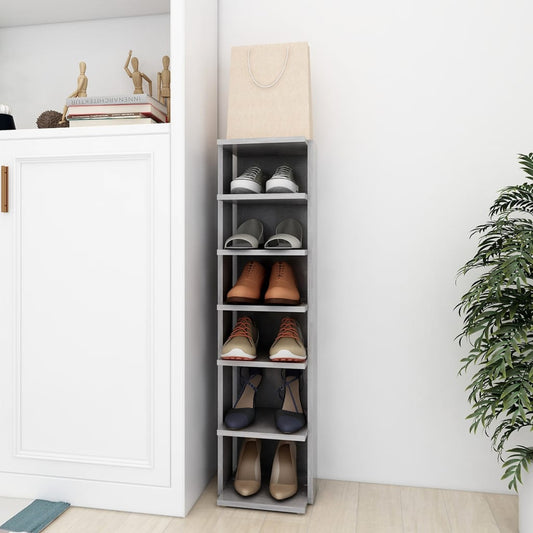 Schuhschrank 27,5X27X102 Cm Holzwerkstoff Betongrau