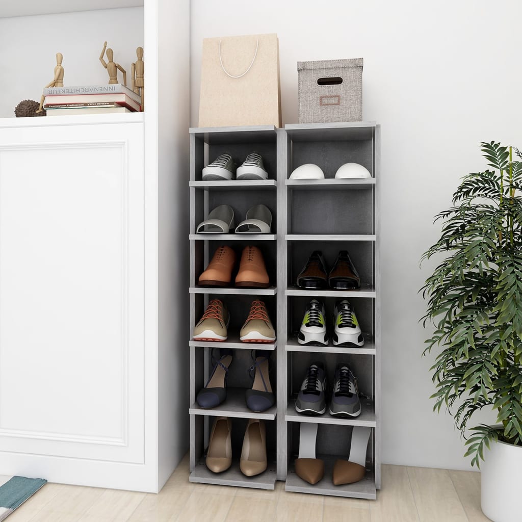 Schuhschrank 27,5X27X102 Cm Holzwerkstoff Betongrau