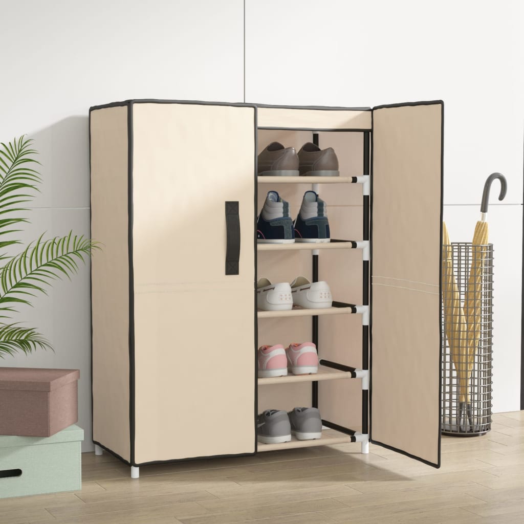 Schuhschrank Stoff Creme