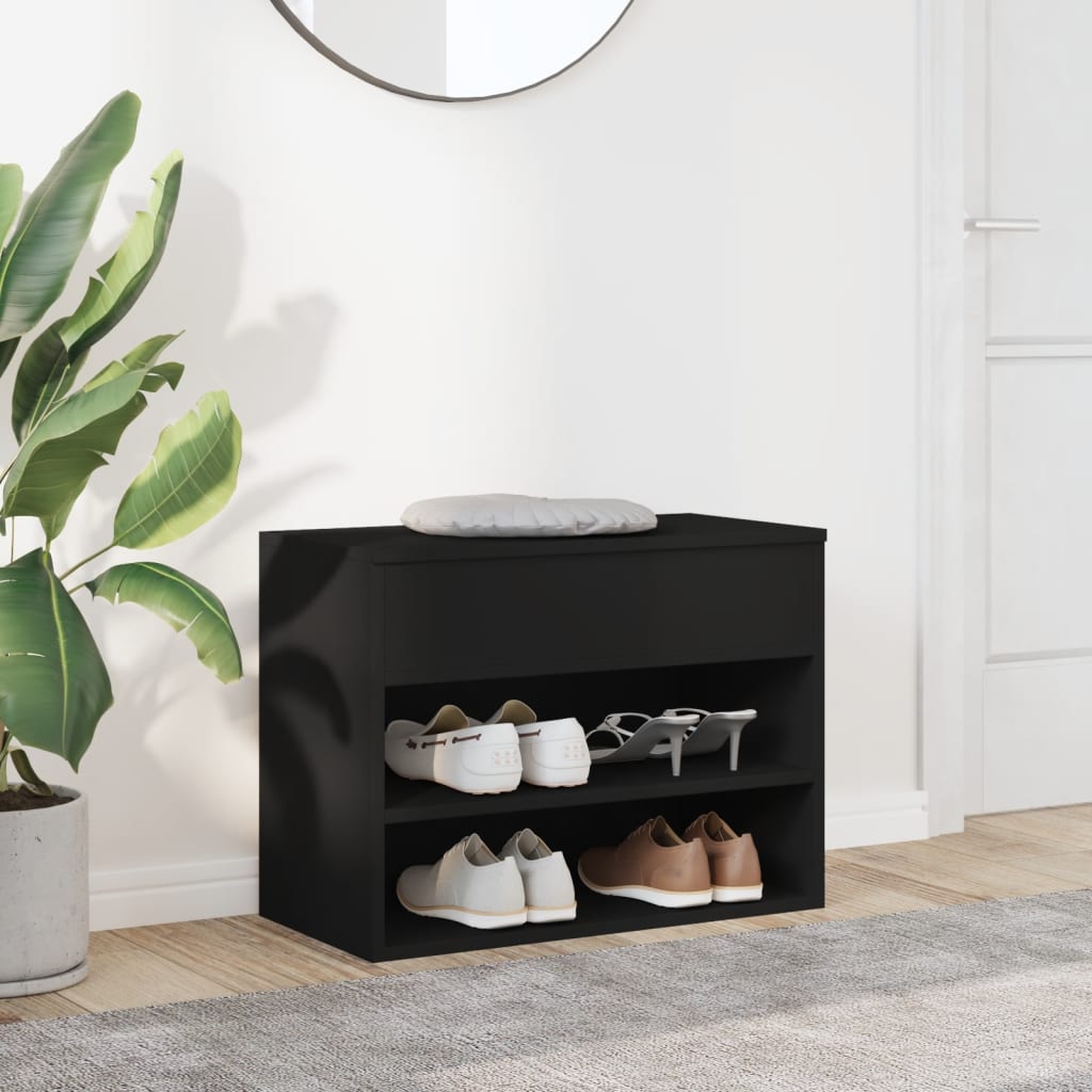 Schuhbank Holzwerkstoff Schwarz