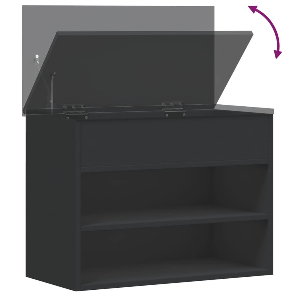Schuhbank Holzwerkstoff Schwarz