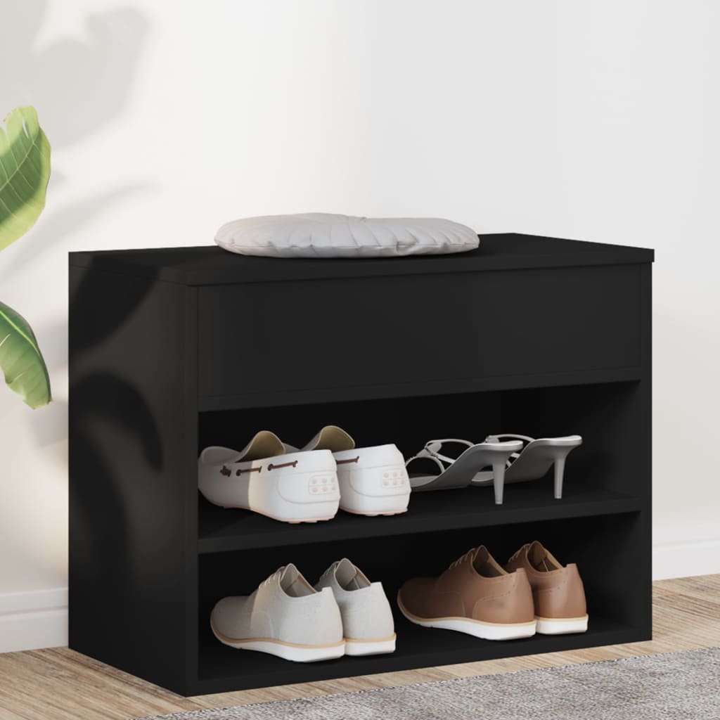 Schuhbank Holzwerkstoff Schwarz