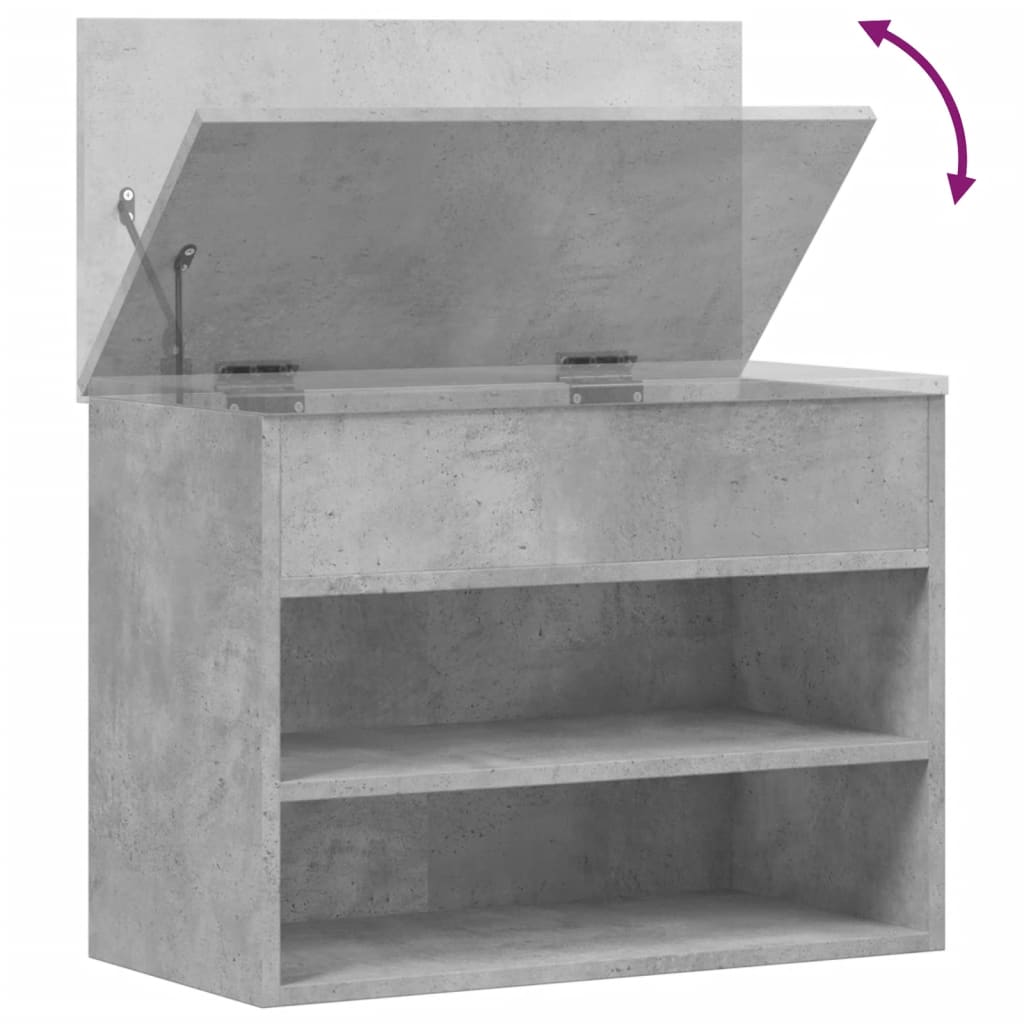 Schuhbank Betongrau 60X30X45 Cm Holzwerkstoff Sonoma Eiche