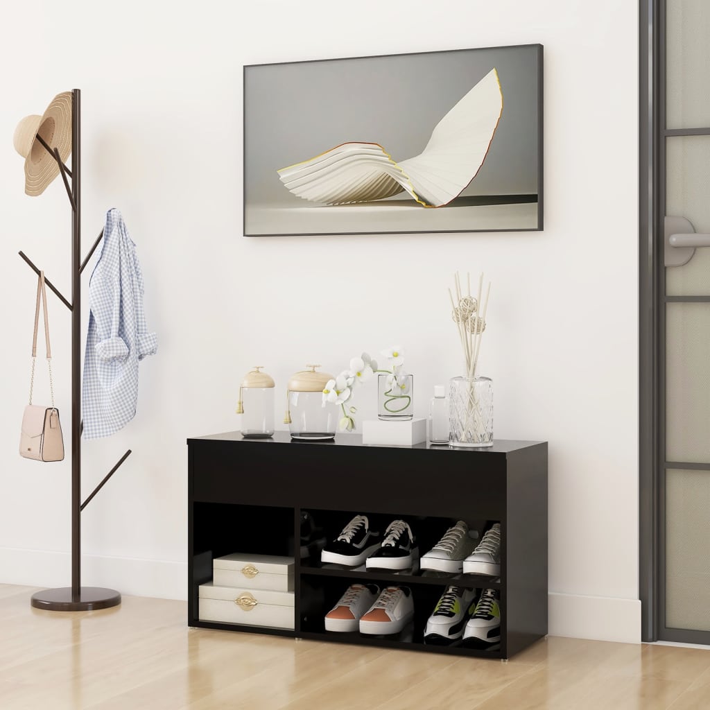 Schuhbank Holzwerkstoff Schwarz