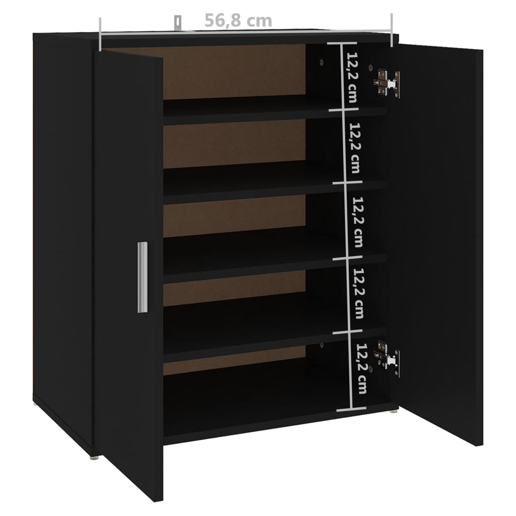 Schuhschrank Holzwerkstoff Schwarz