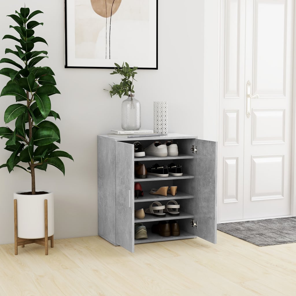 Schuhschrank Holzwerkstoff Betongrau