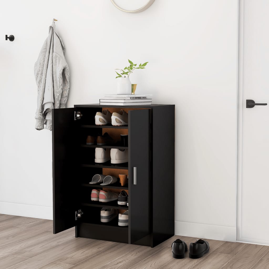 Schuhschrank Holzwerkstoff Schwarz