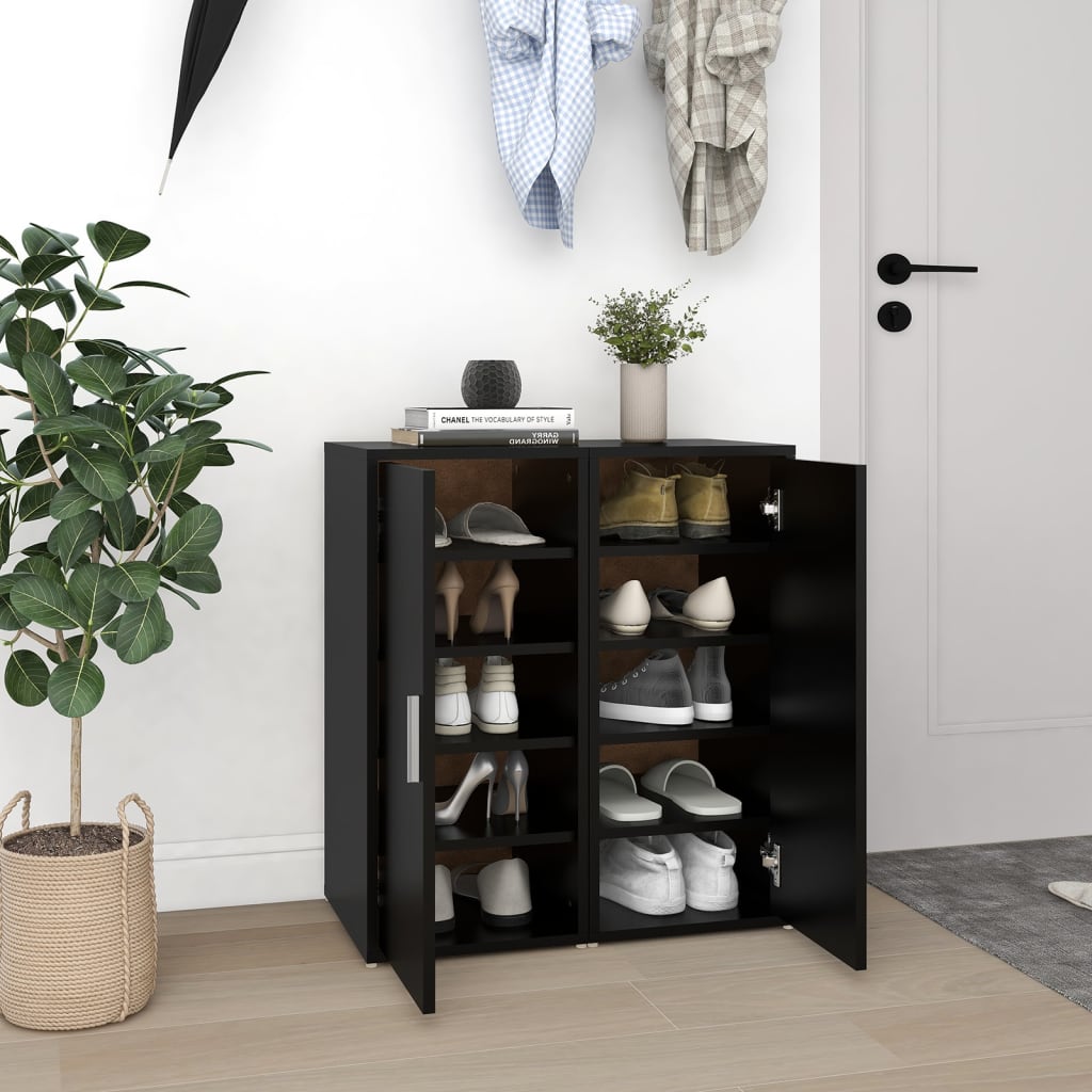 Schuhschrank Holzwerkstoff Schwarz