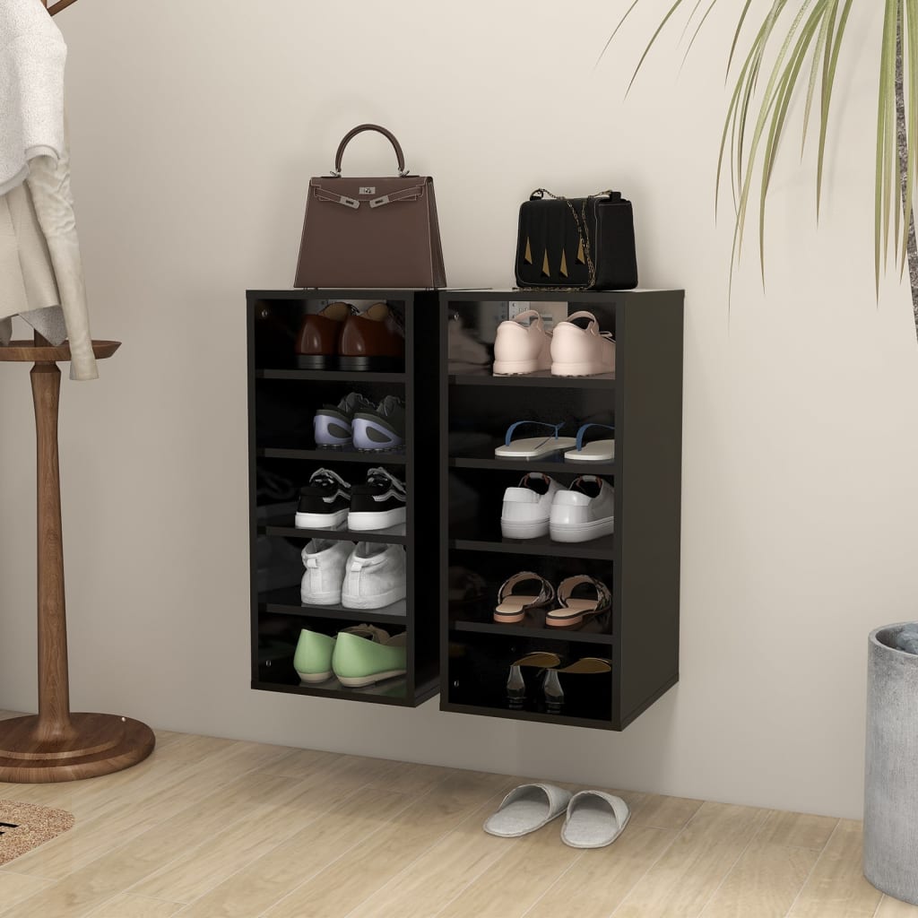 Schuhschrank Holzwerkstoff Schwarz