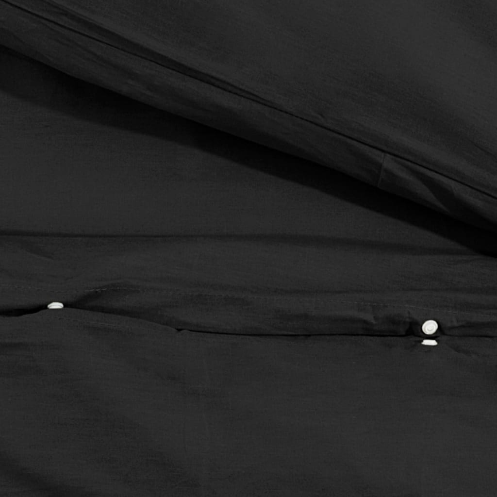 Bettwäsche-Set 240X220 Cm Leichte Mikrofaser Schwarz