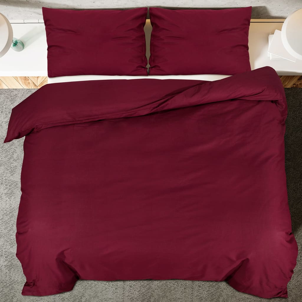 Bettwäsche-Set Bordeaux 220X240 Cm Leichte Mikrofaser