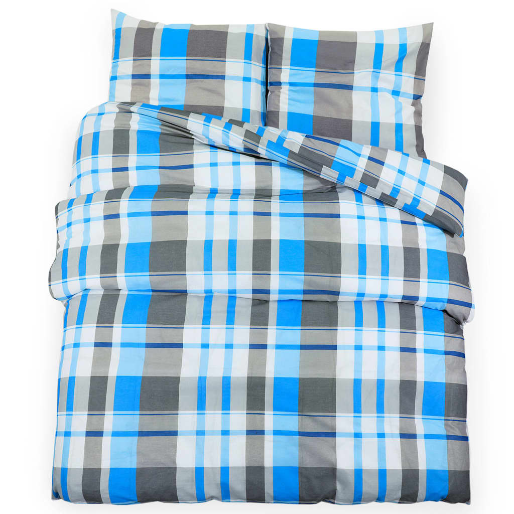 Bettwäsche-Set 200X220 Cm Baumwolle Blau Und Grau