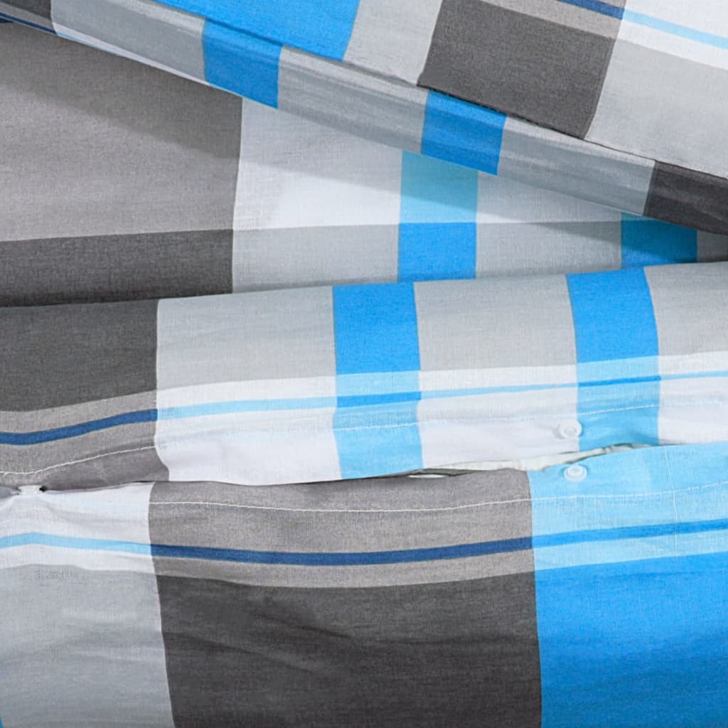 Bettwäsche-Set 200X220 Cm Baumwolle Blau Und Grau