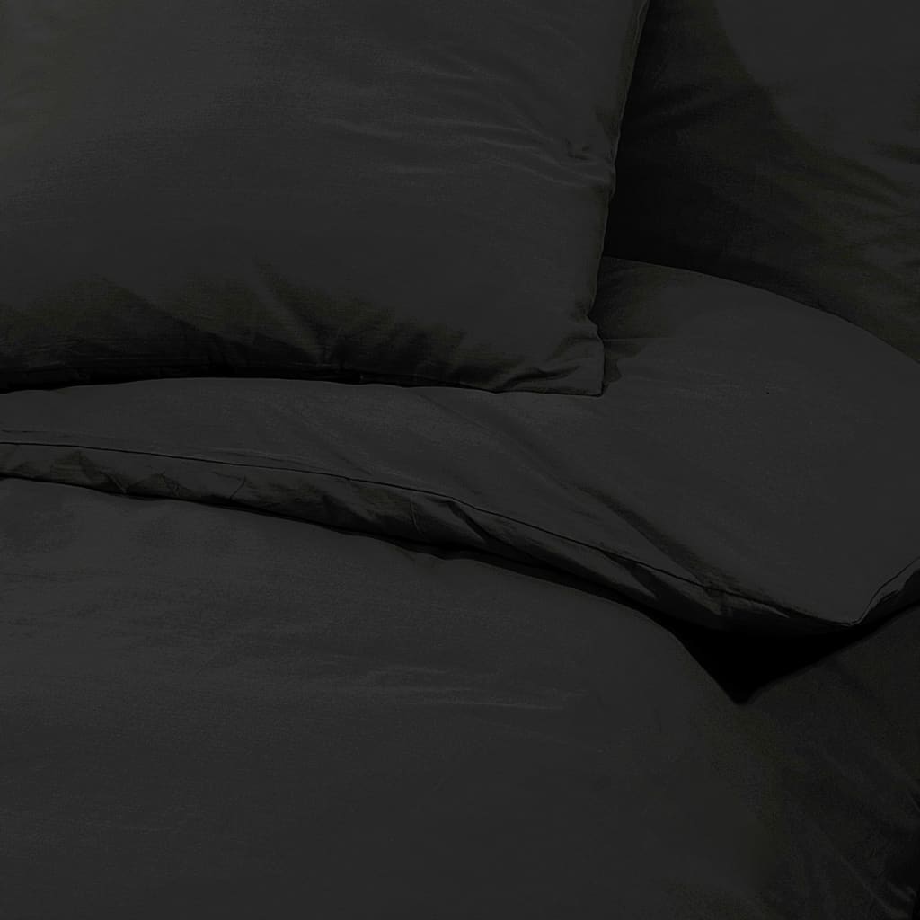 Bettwäsche-Set 140X200 Cm Baumwolle Schwarz