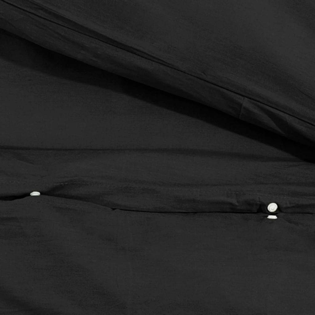 Bettwäsche-Set 140X200 Cm Baumwolle Schwarz