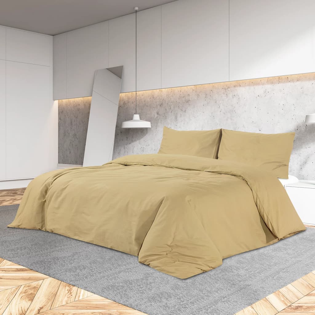 Bettwäsche-Set 135X200 Cm Baumwolle Taupe