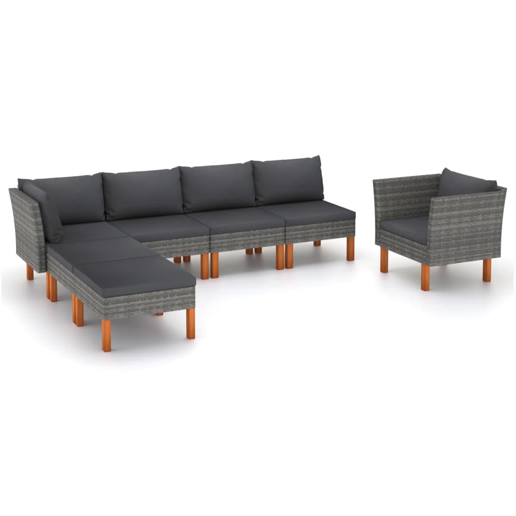 3-Sitzer-Gartensofa Mit Kissen Poly Rattan