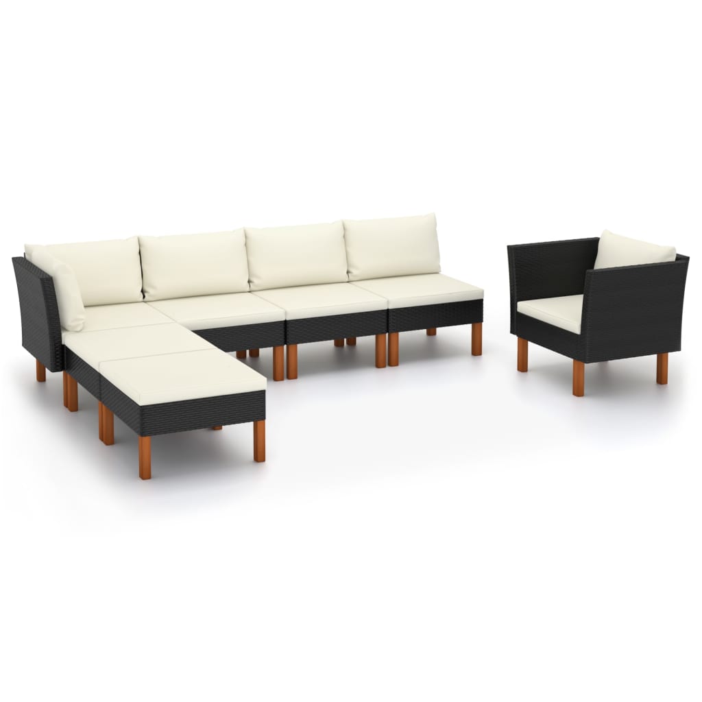 3-Sitzer-Gartensofa Mit Kissen Poly Rattan