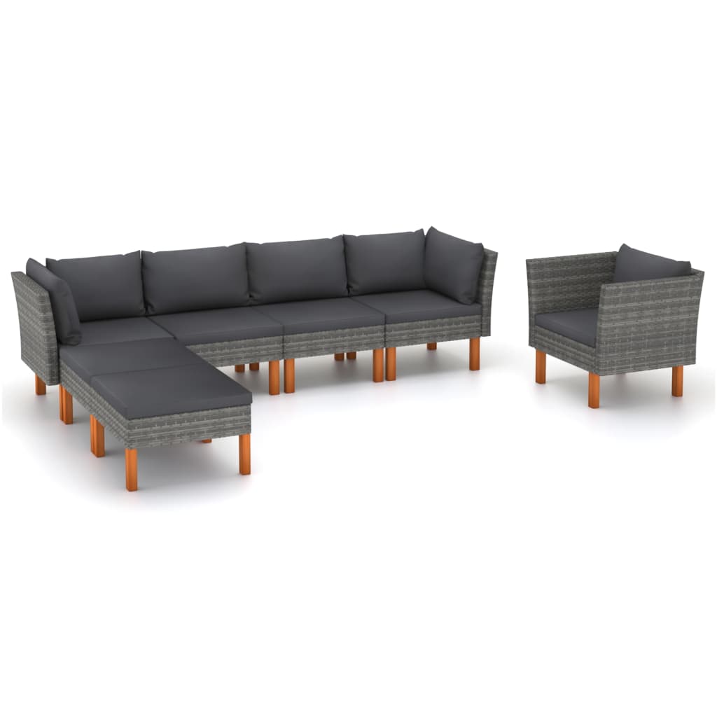 3-Sitzer-Gartensofa Mit Kissen Poly Rattan