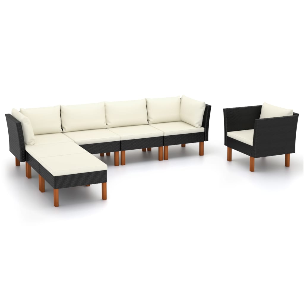 3-Sitzer-Gartensofa Mit Kissen Poly Rattan