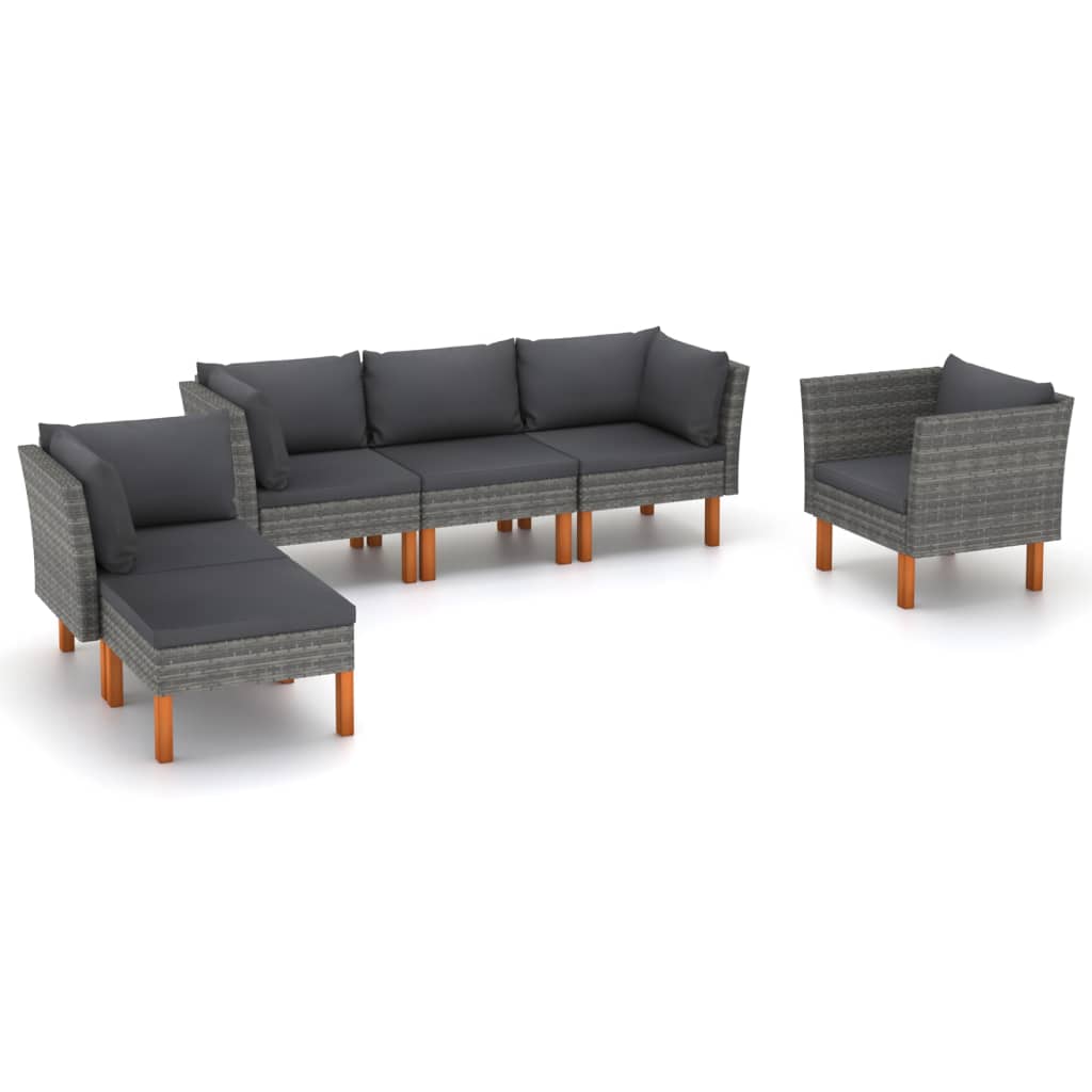 3-Sitzer-Gartensofa Mit Kissen Poly Rattan