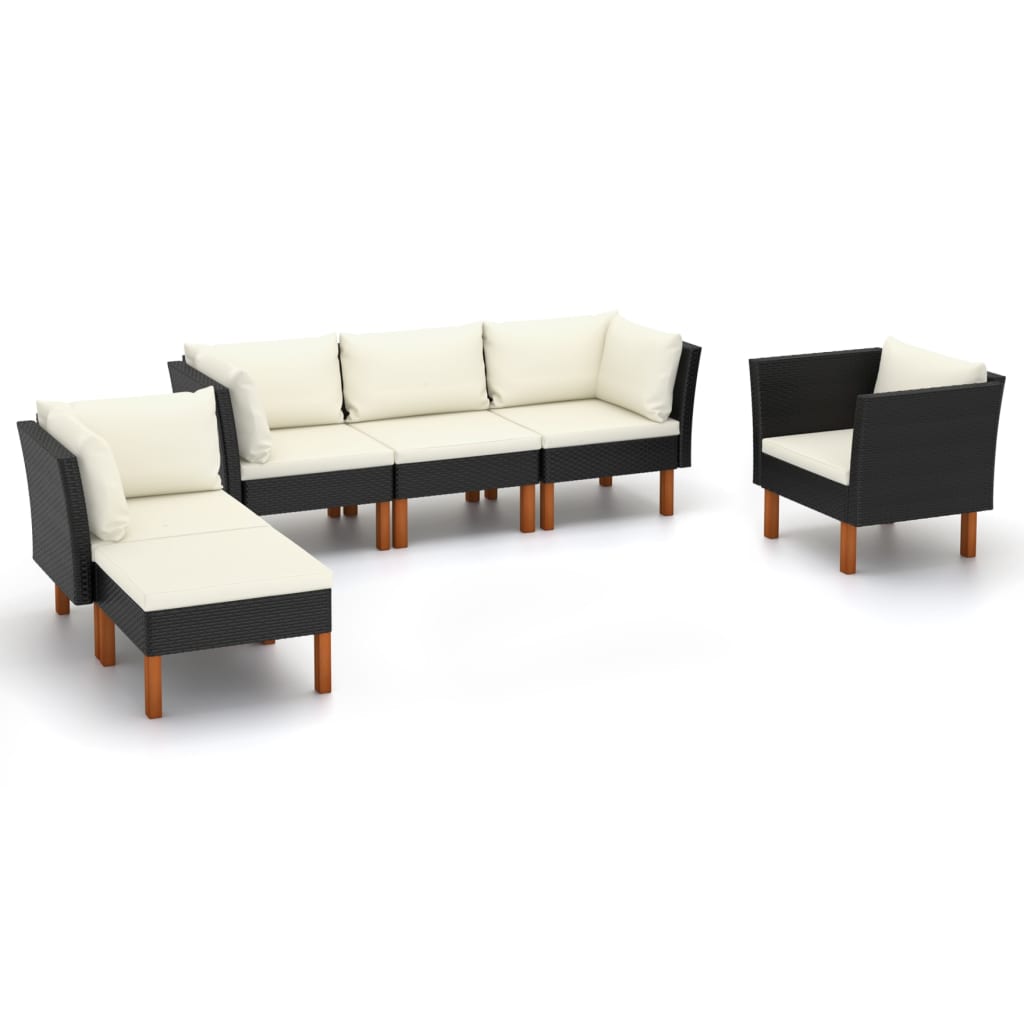 3-Sitzer-Gartensofa Mit Kissen Poly Rattan