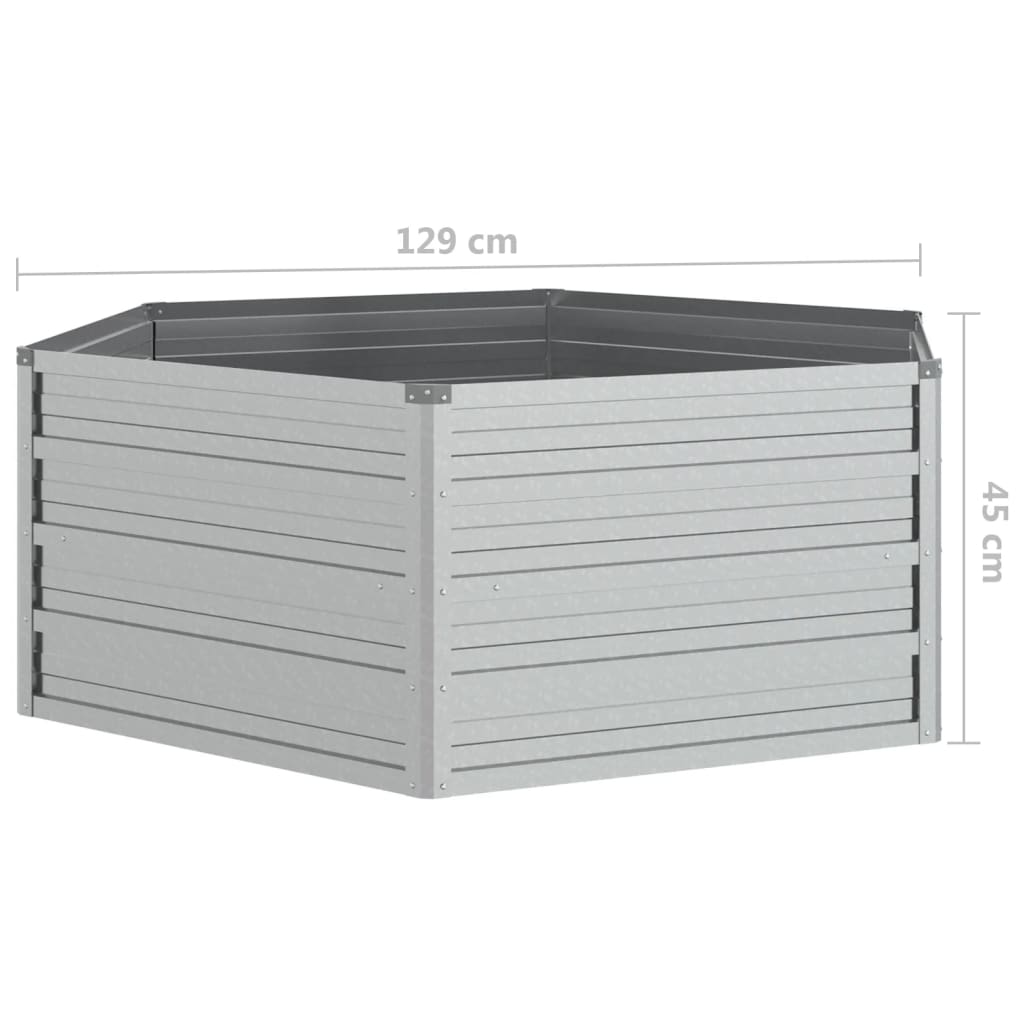 Garten-Hochbeet 129X45 Cm Verzinkter Stahl Silber