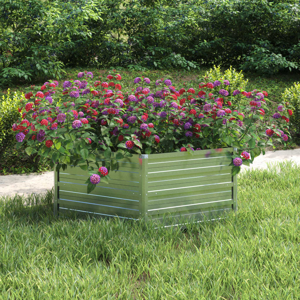 Garten-Hochbeet 129X45 Cm Verzinkter Stahl Silber