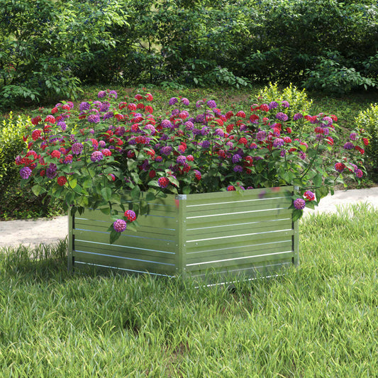 Garten-Hochbeet 129X45 Cm Verzinkter Stahl Silber