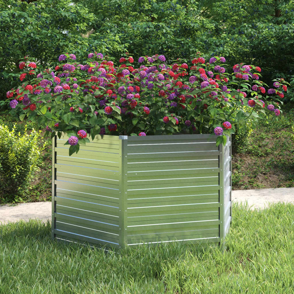 Garten-Hochbeet 129X45 Cm Verzinkter Stahl Silber