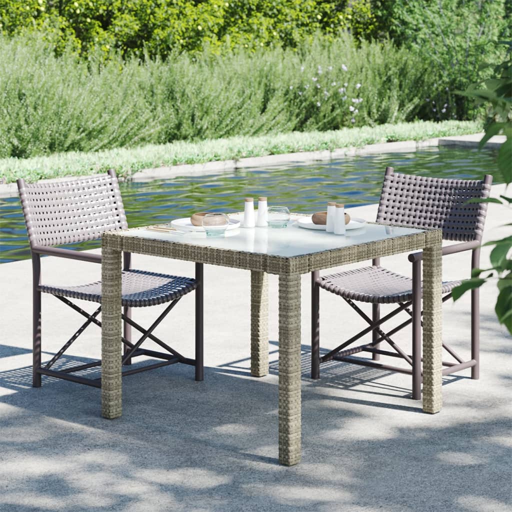 Gartentisch Weiß Poly-Rattan