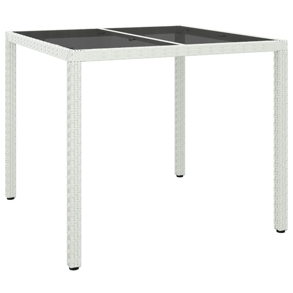 Gartentisch Gehärtetes Glas Poly Rattan
