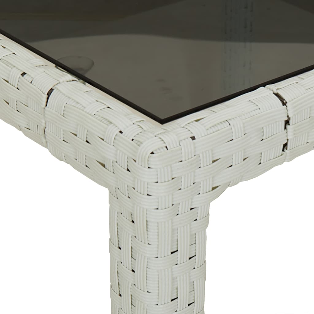 Gartentisch Gehärtetes Glas Poly Rattan