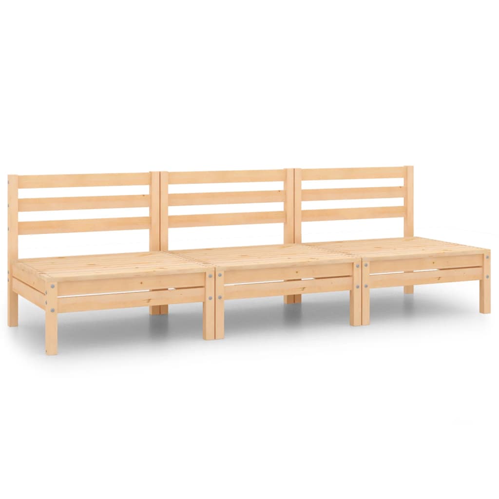 3-Tlg. Garten-Lounge-Set Kiefer Massivholz