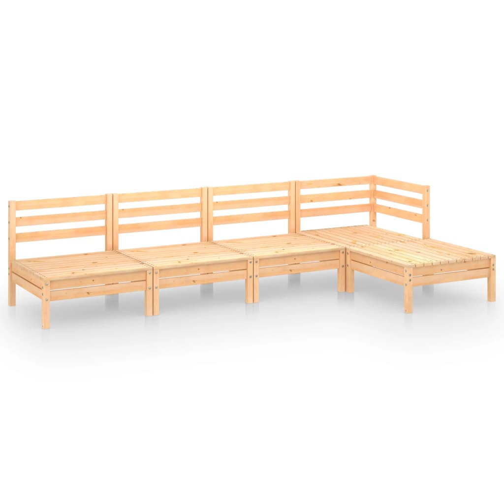 5-Tlg. Garten-Lounge-Set Massivholz Kiefer