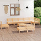10-Tlg. Garten-Lounge-Set Massivholz Kiefer